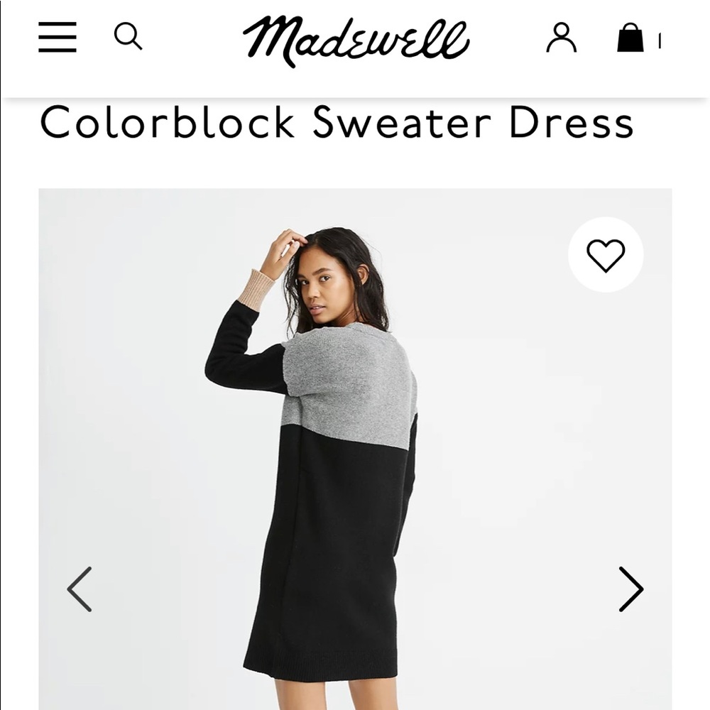 Madewell Colorblock Dress - Black/Grey/Tan